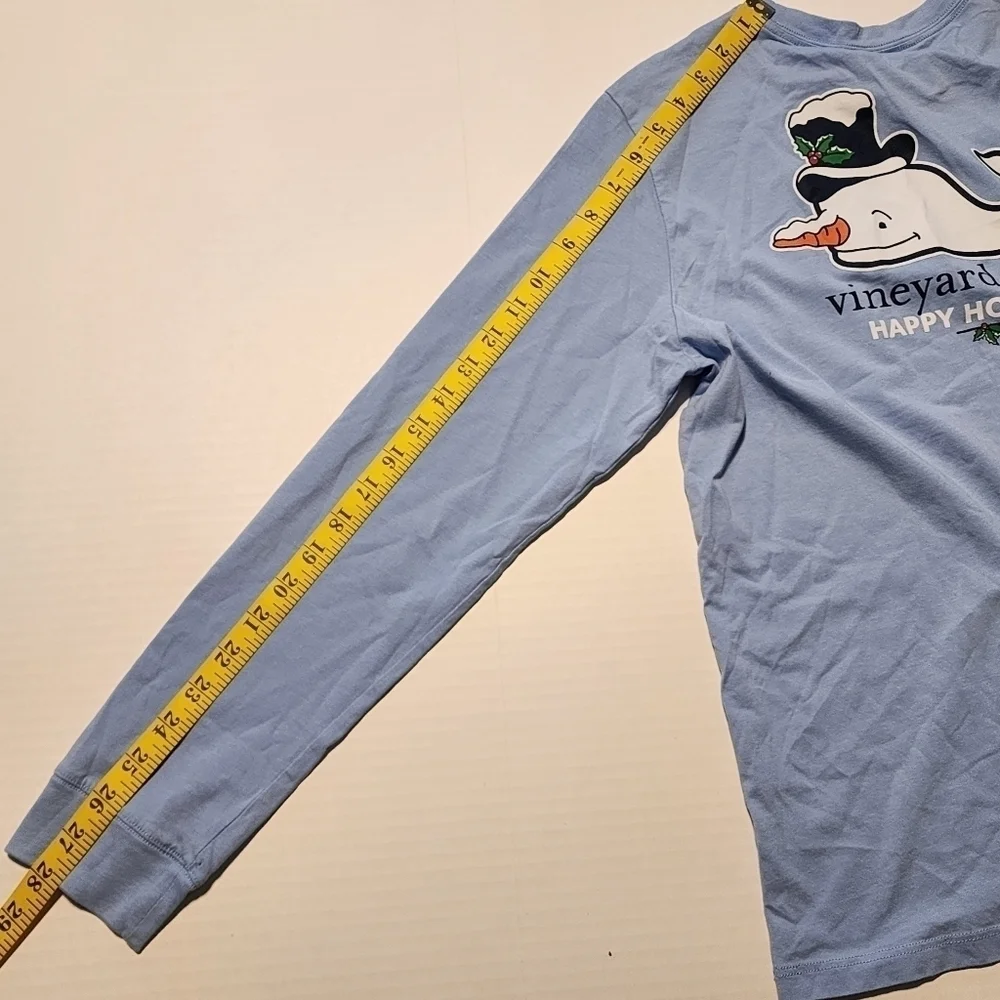 Vineyard Vines Size L / 16  long sleeve shirt Happy Holidays Christmas